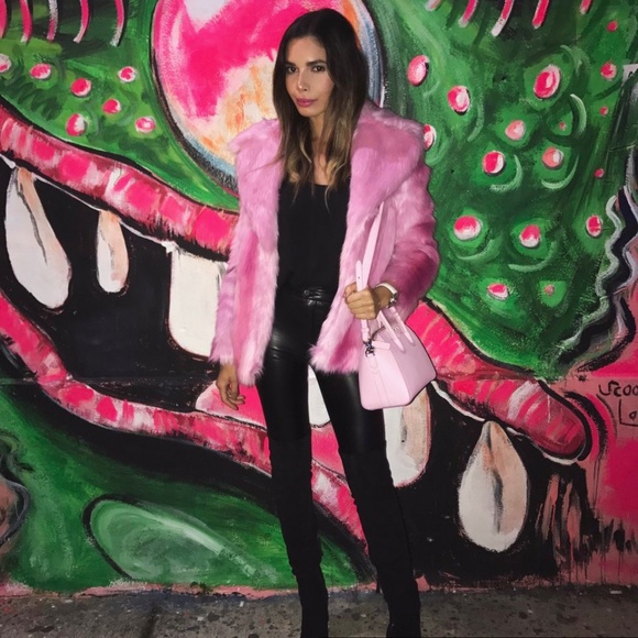 guess pink fur jacket